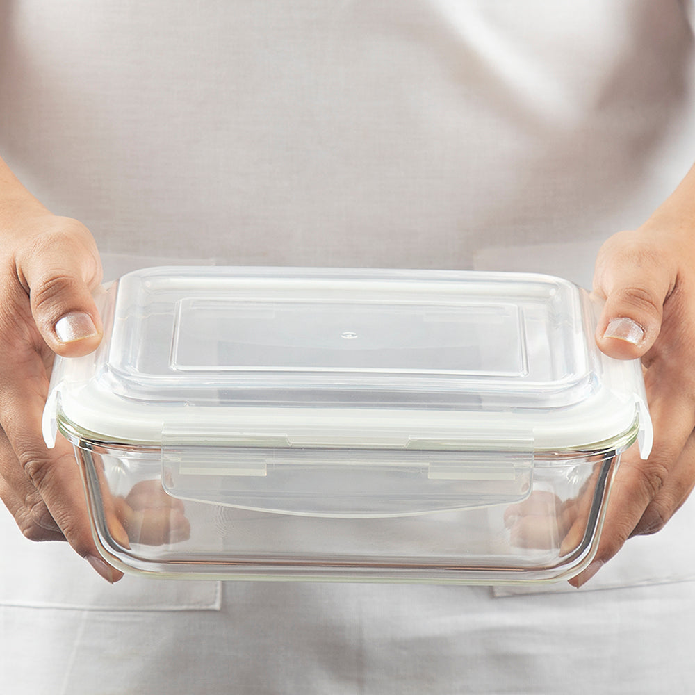 Borosil Tuff-Glass Klip n Store, Rectangular Container