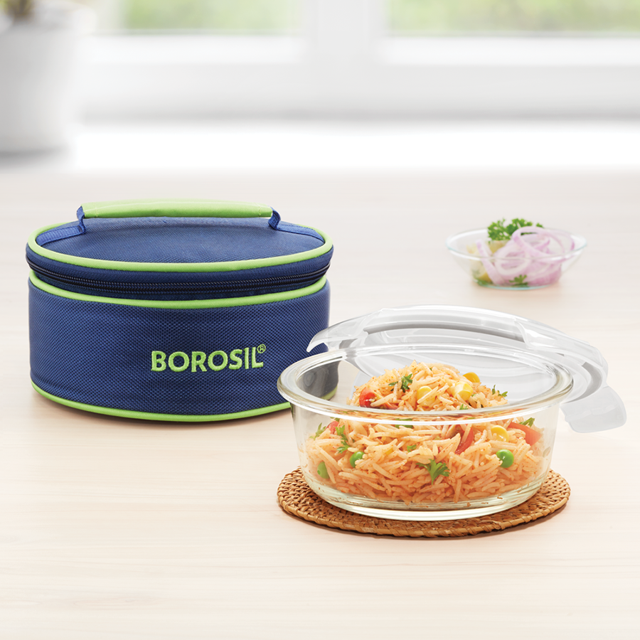 Klip N Store Round Glass Tiffin Box