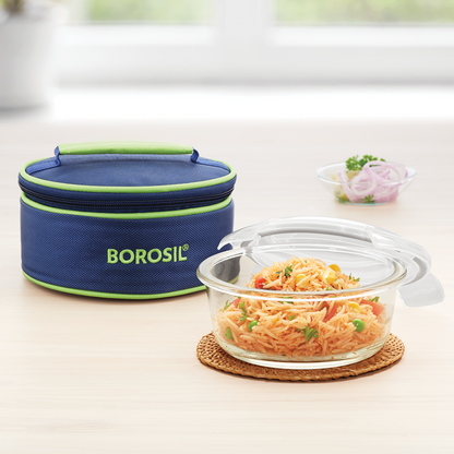 Klip N Store Round Glass Tiffin Box