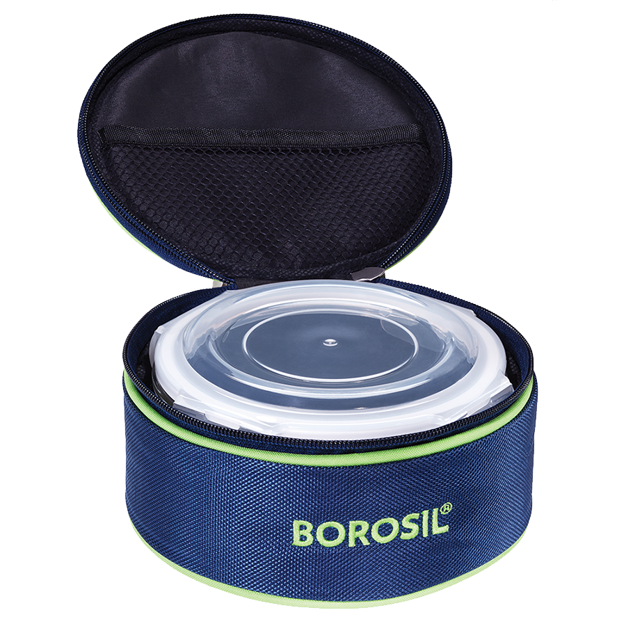 Klip N Store Round Glass Tiffin Box