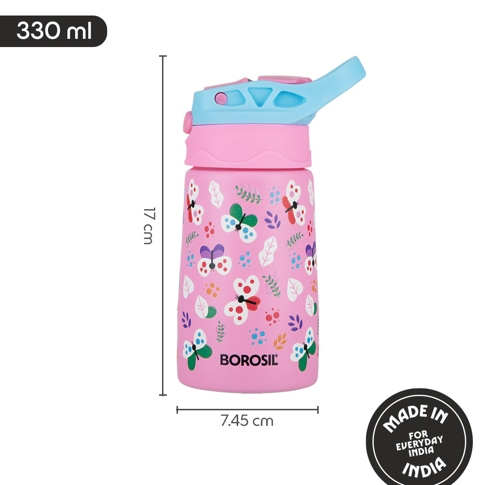 Borosil Butterfly Kids Sipper, 330ml
