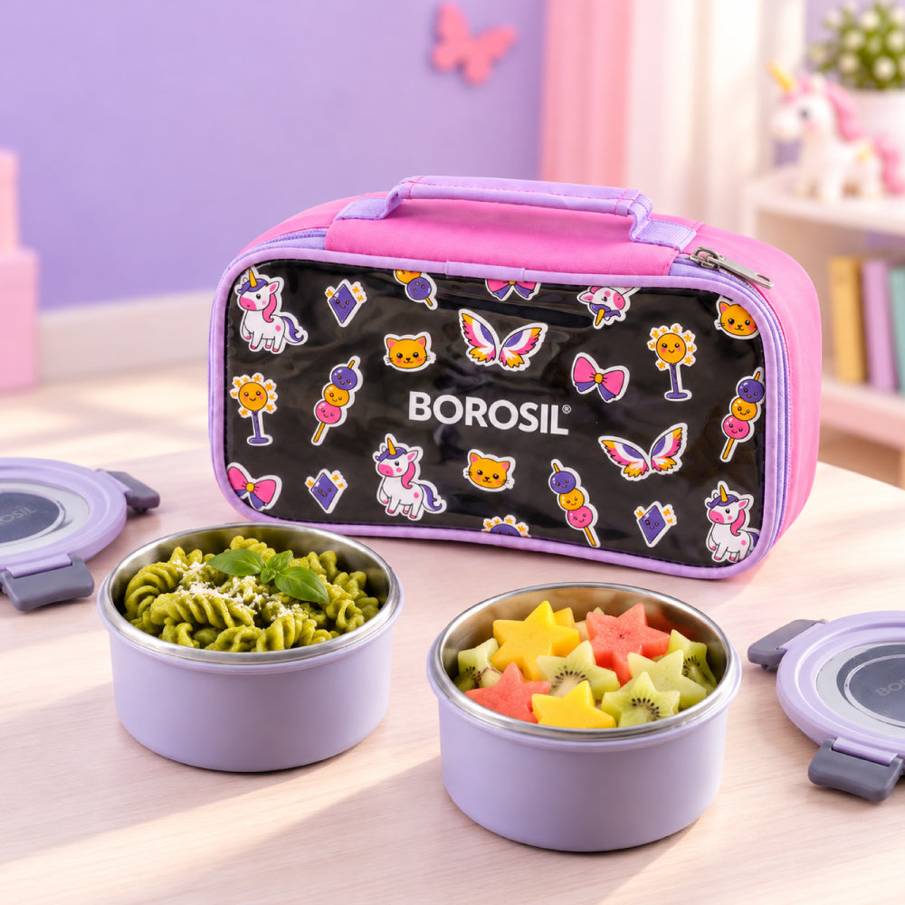 Candy Microwavable Stainless Steel Lunchbox with Kid Bag