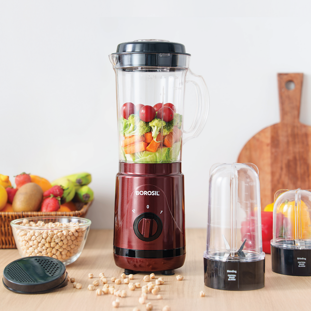 Nutrifresh NB05 Juicer & Mixer, Maroon