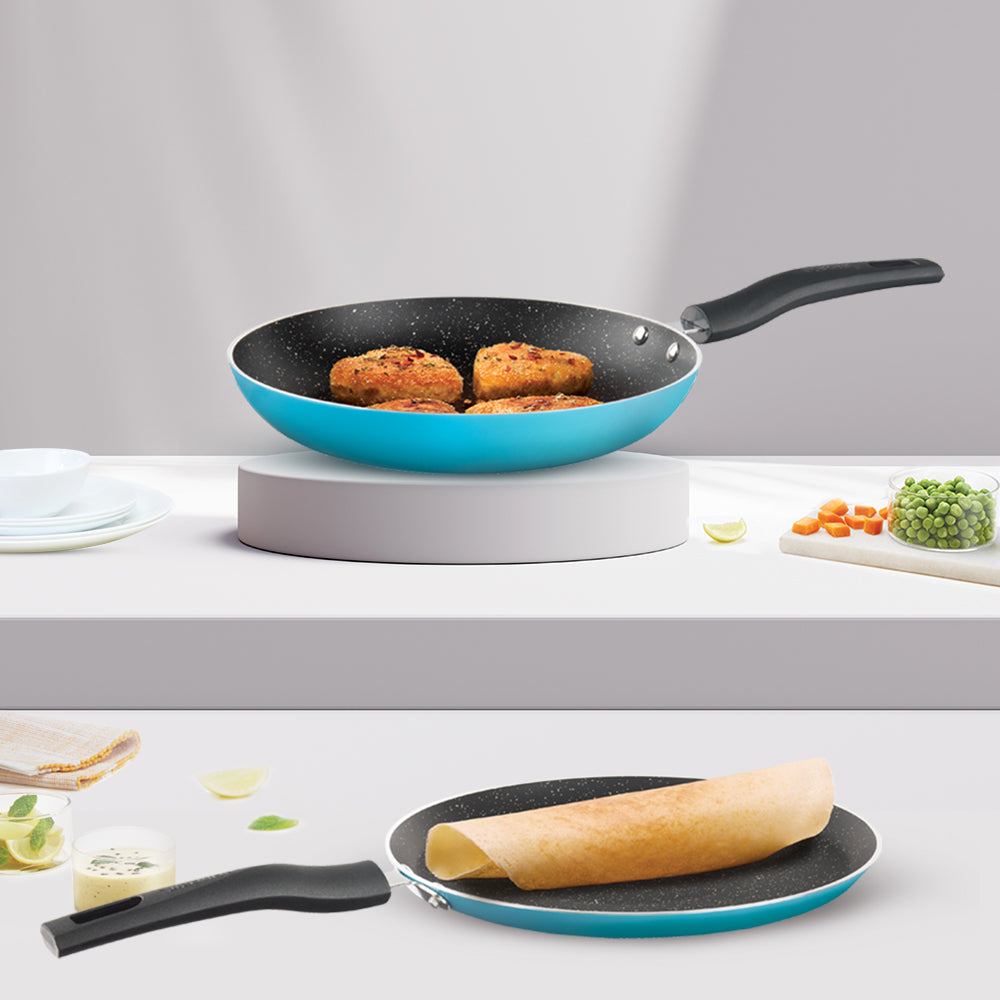 Borosil Festive Glory Cookware Set, Blue
