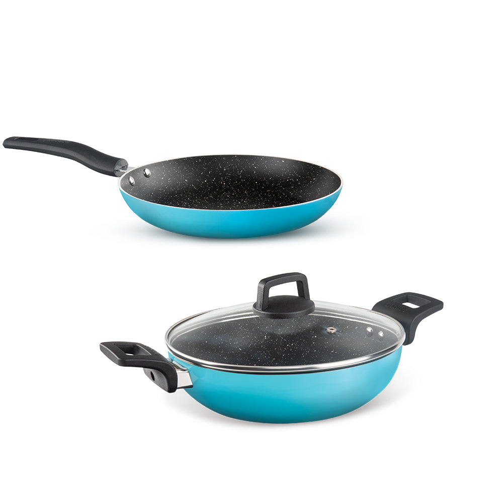 Borosil Festive Glory Cookware Set, Blue