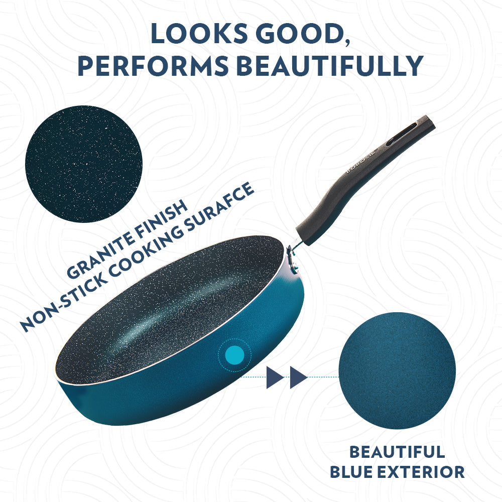 Borosil Pro Chef Non-stick Deep Pan w Lid, 24cm(2L)