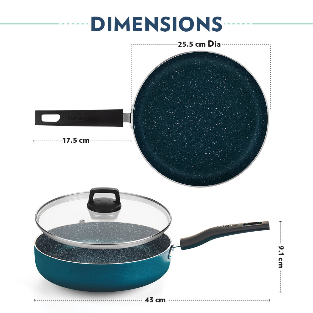 Borosil Pro Chef Non-stick Deep Pan w Lid, 26cm(2.7L)