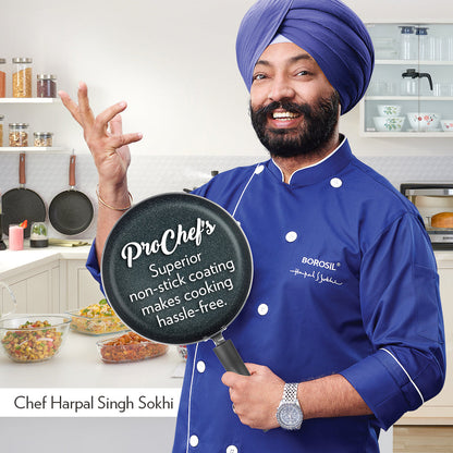 Borosil Pro Chef Non-stick Deep Pan w Lid, 26cm(2.7L)