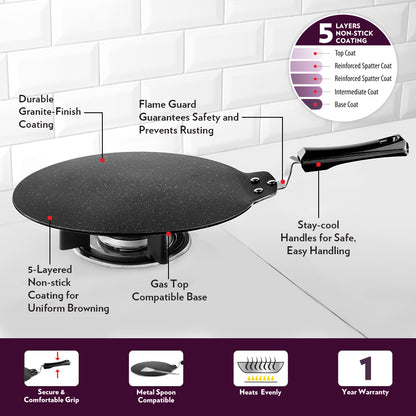 Borosil Granito Nonstick Dosa Tawa, 31 cm
