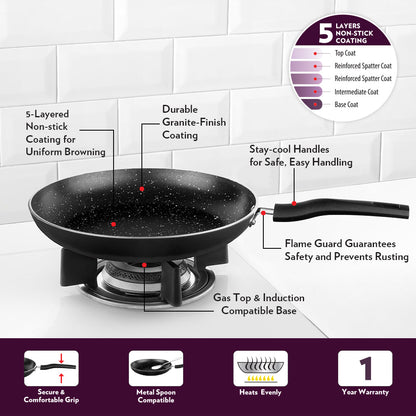 Borosil Granito Nonstick Frying Pan, 26 cm