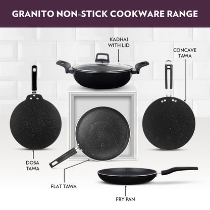 Borosil Granito Nonstick Tawa, Flat, 25 cm