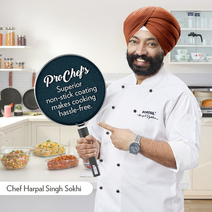 Borosil Pro Chef Non-stick Flat Tawa, 25 cm