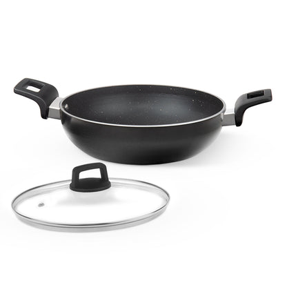 Borosil Granito Nonstick Kadhai + Lid, 24 cm