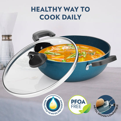 Pro Chef Nonstick Kadhai with Lid