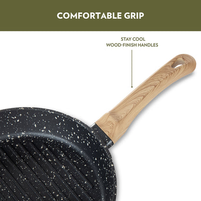 Borosil Vajra Nonstick Grill Fry Pan, Round, 24 cm