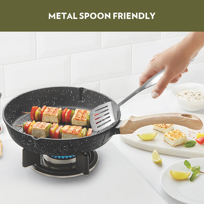 Borosil Vajra Nonstick Grill Fry Pan, Round, 24 cm