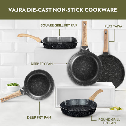 Borosil Vajra Nonstick Grill Fry Pan, Square, 24 cm