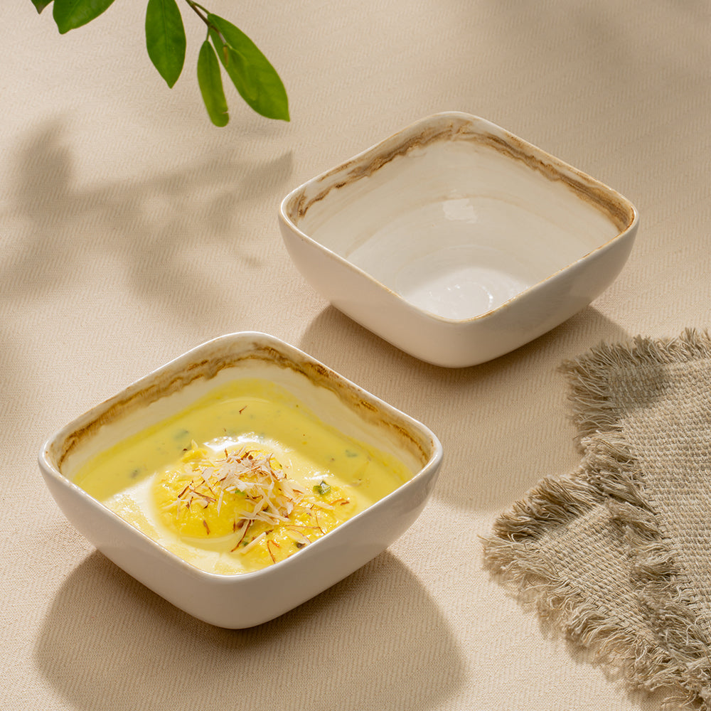 Lunar Almond Porcelia Snack Bowl Set