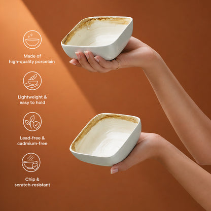 Lunar Almond Porcelia Snack Bowl Set