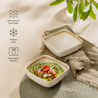 Lunar Almond Porcelia Snack Bowl Set