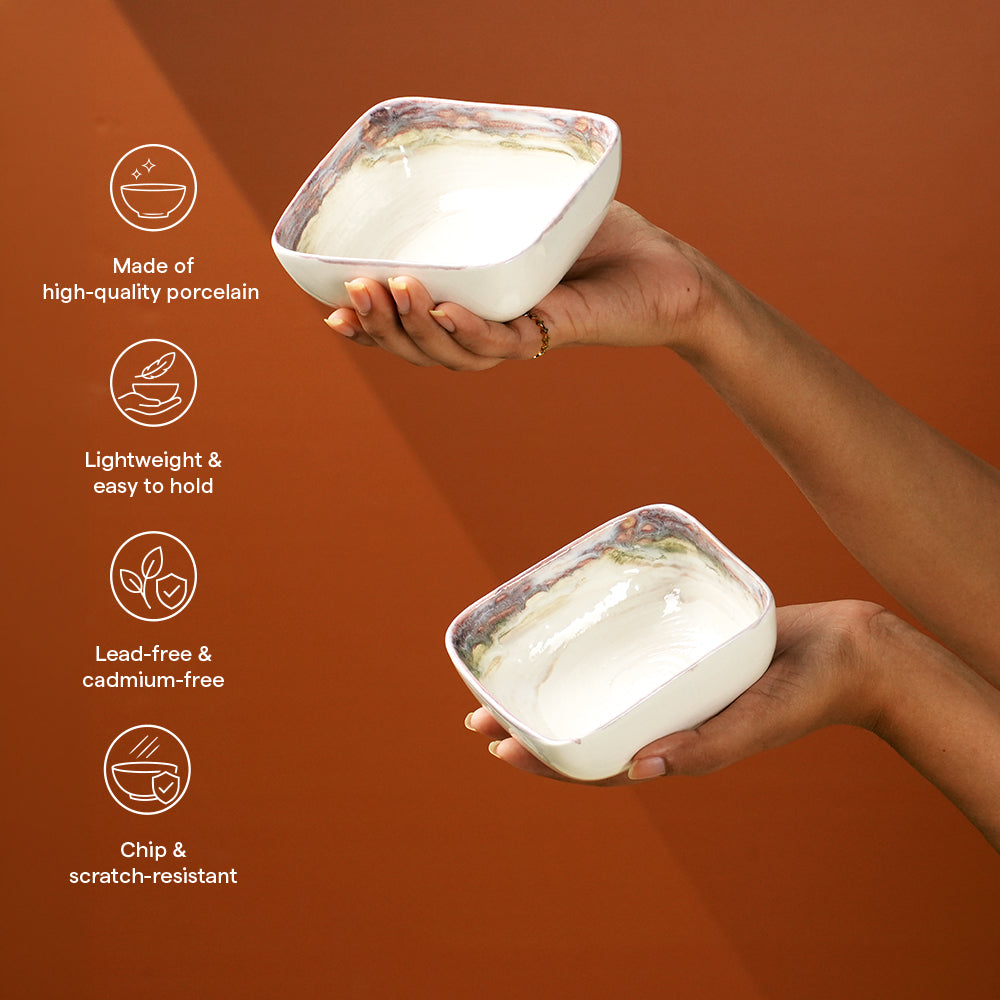 Lunar Orchid Porcelia Snack Bowl Set
