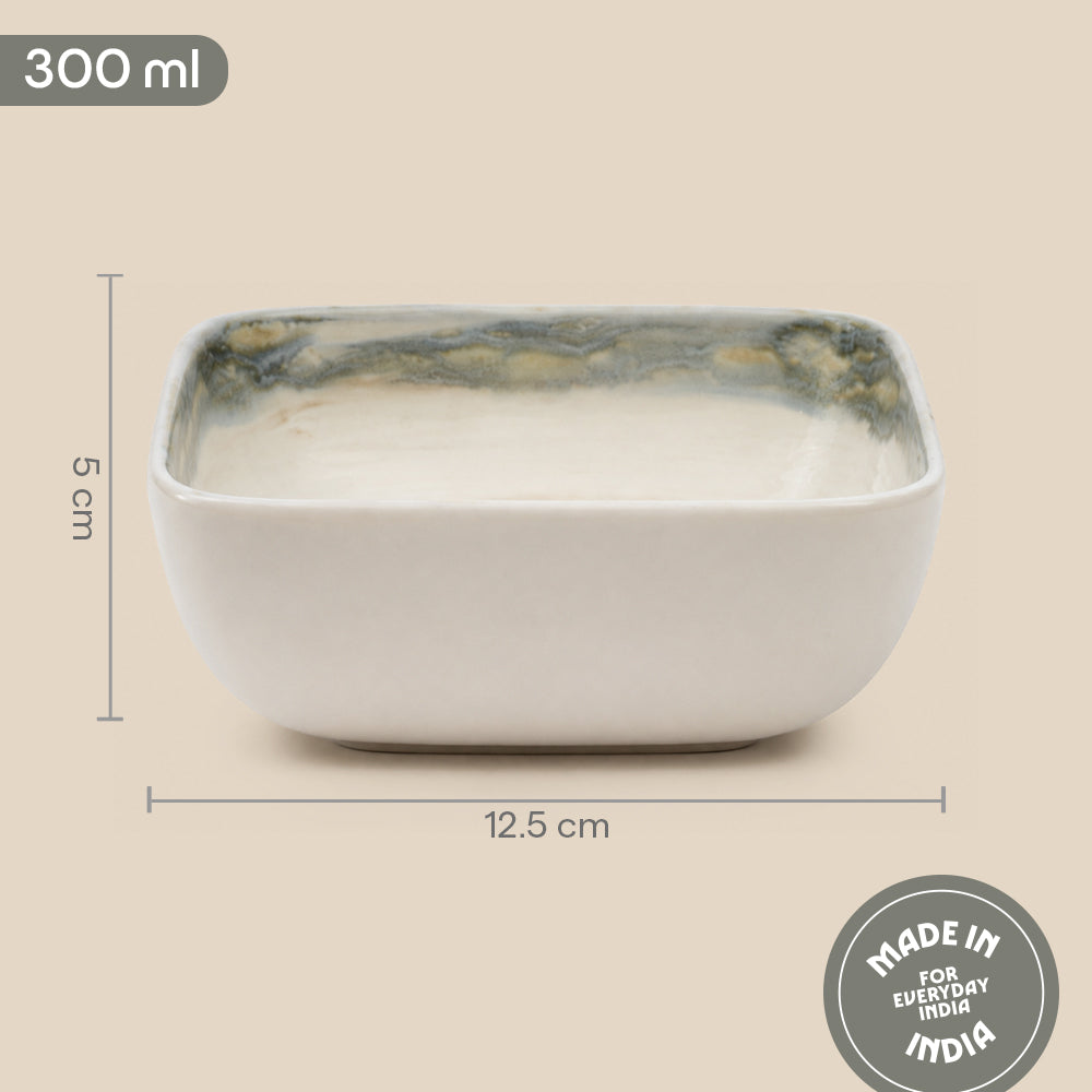 Lunar Taupe Porcelia Snack Bowl Set