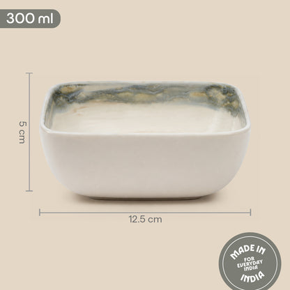 Lunar Taupe Porcelia Snack Bowl Set