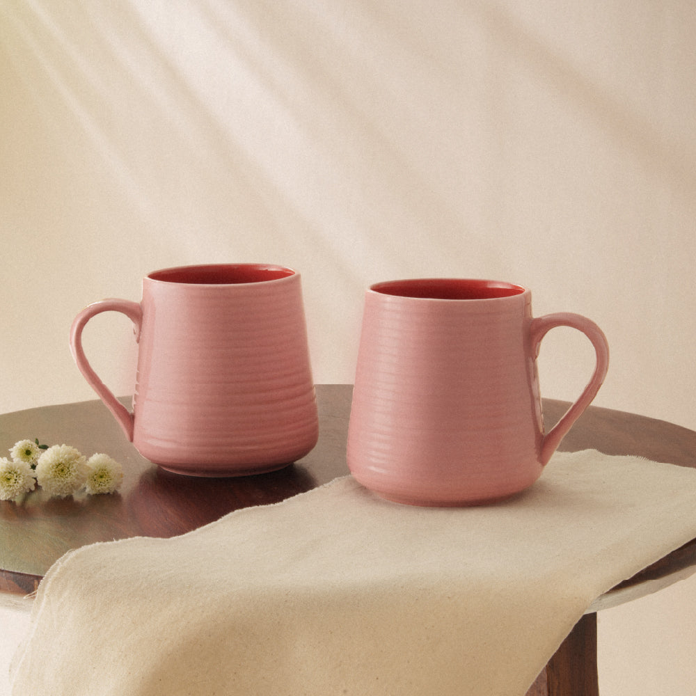 Porcelia Bello Mug, Blush - Set of 2