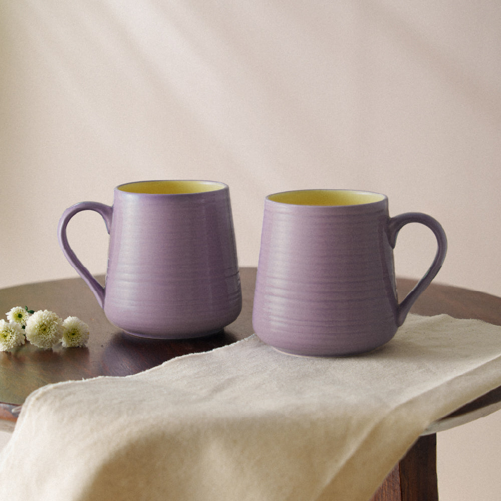 Porcelia Bello Mug, Lavender - Set of 2