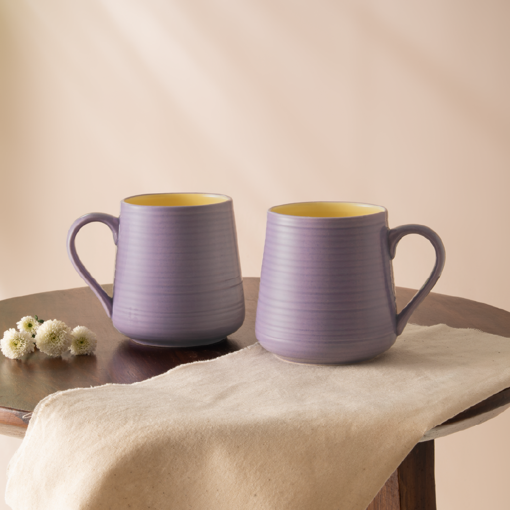 Porcelia Bello Mug, Lavender - Set of 2