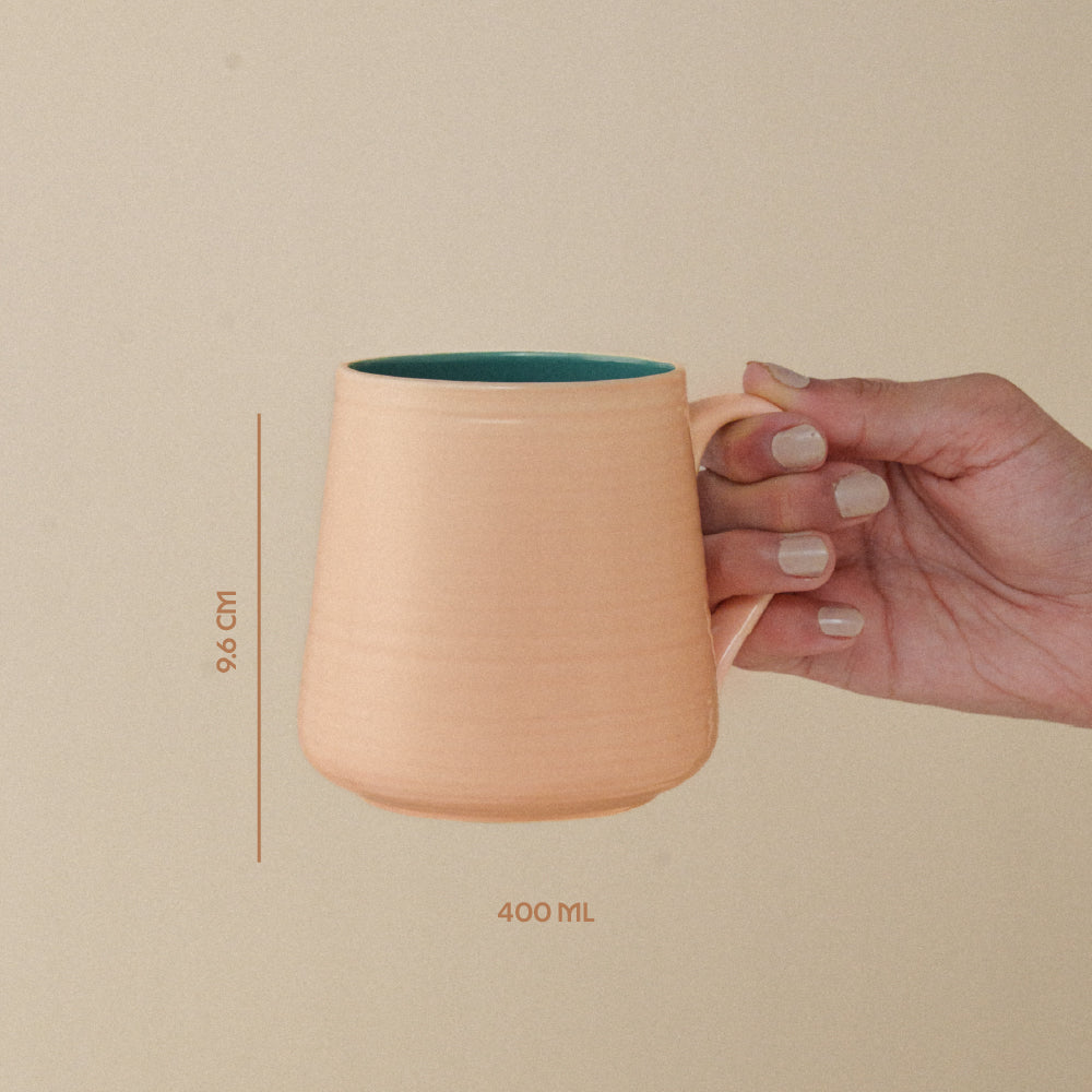 Porcelia Bello Mug, Peach - Set of 2