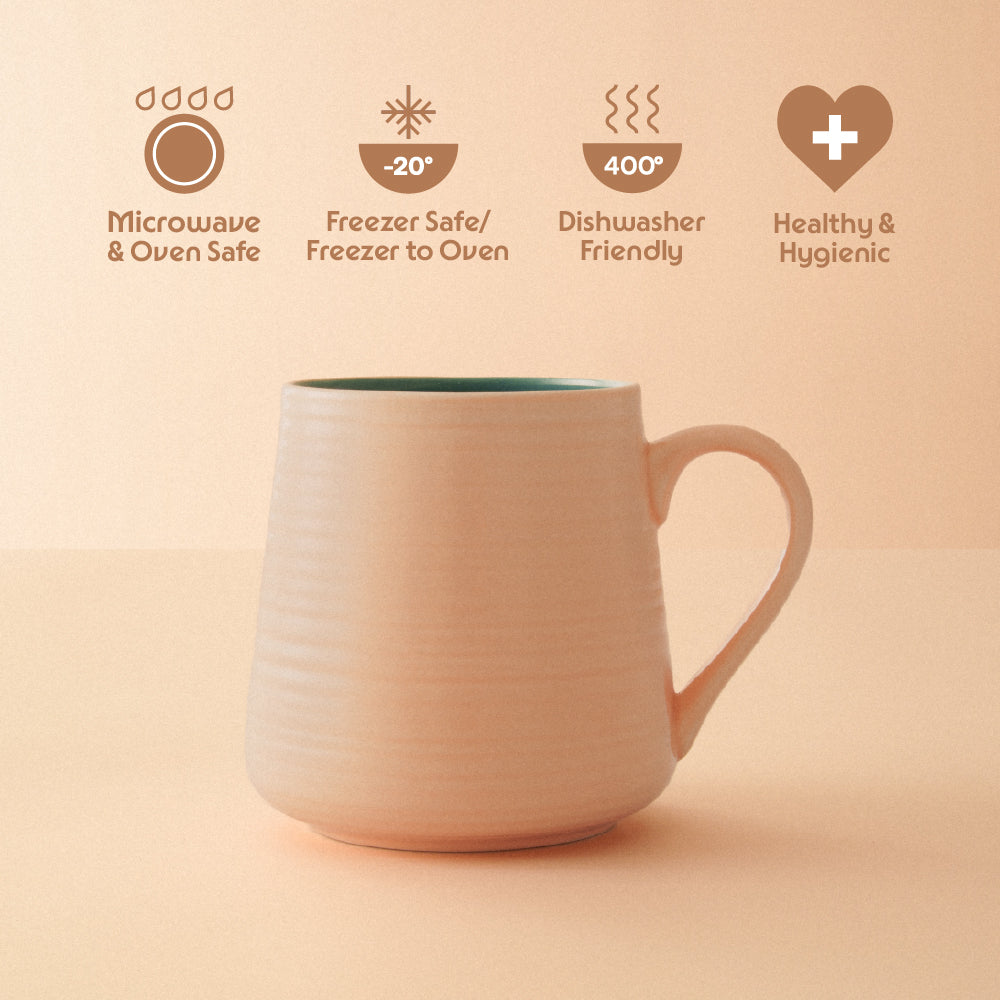 Porcelia Bello Mug, Peach - Set of 2