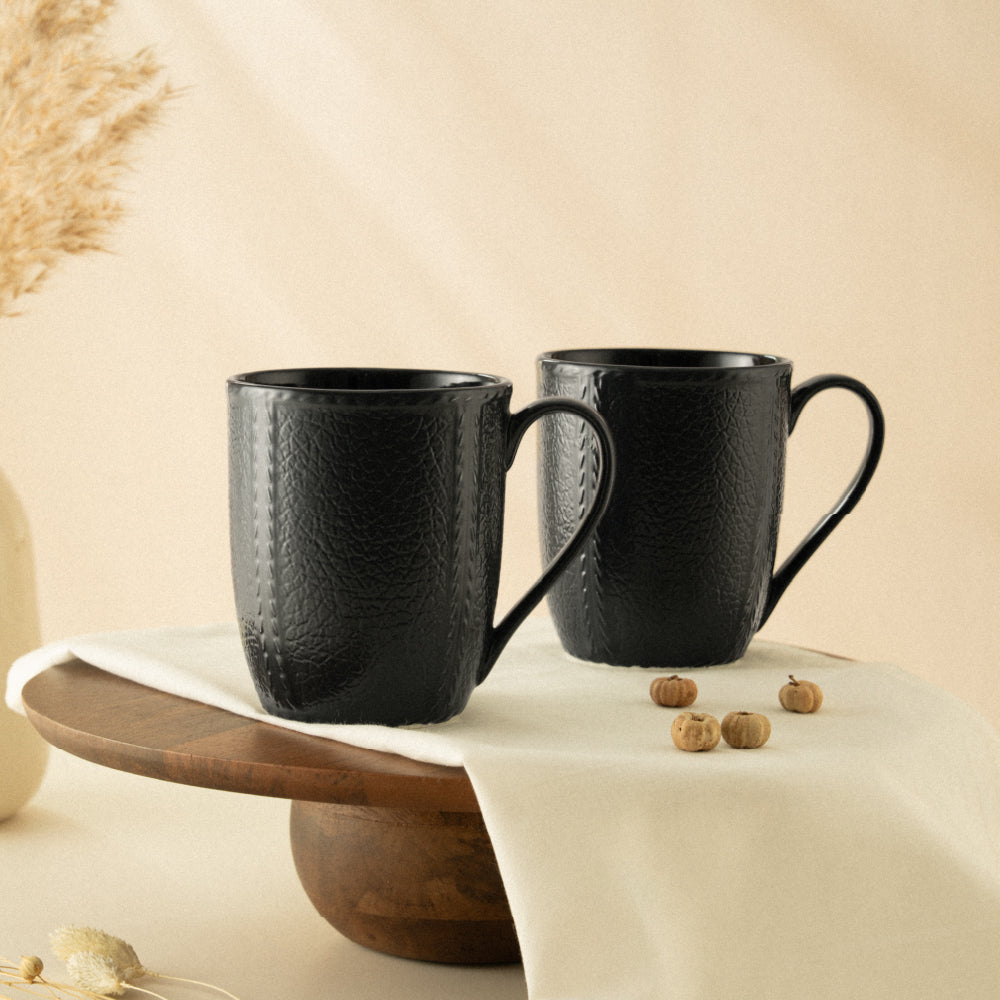 Porcelia Elva Mug, Coal - Set of 2