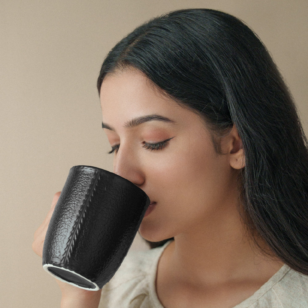 Porcelia Elva Mug, Coal - Set of 2