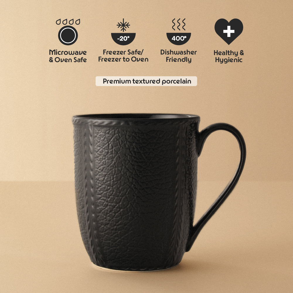 Porcelia Elva Mug, Coal - Set of 2
