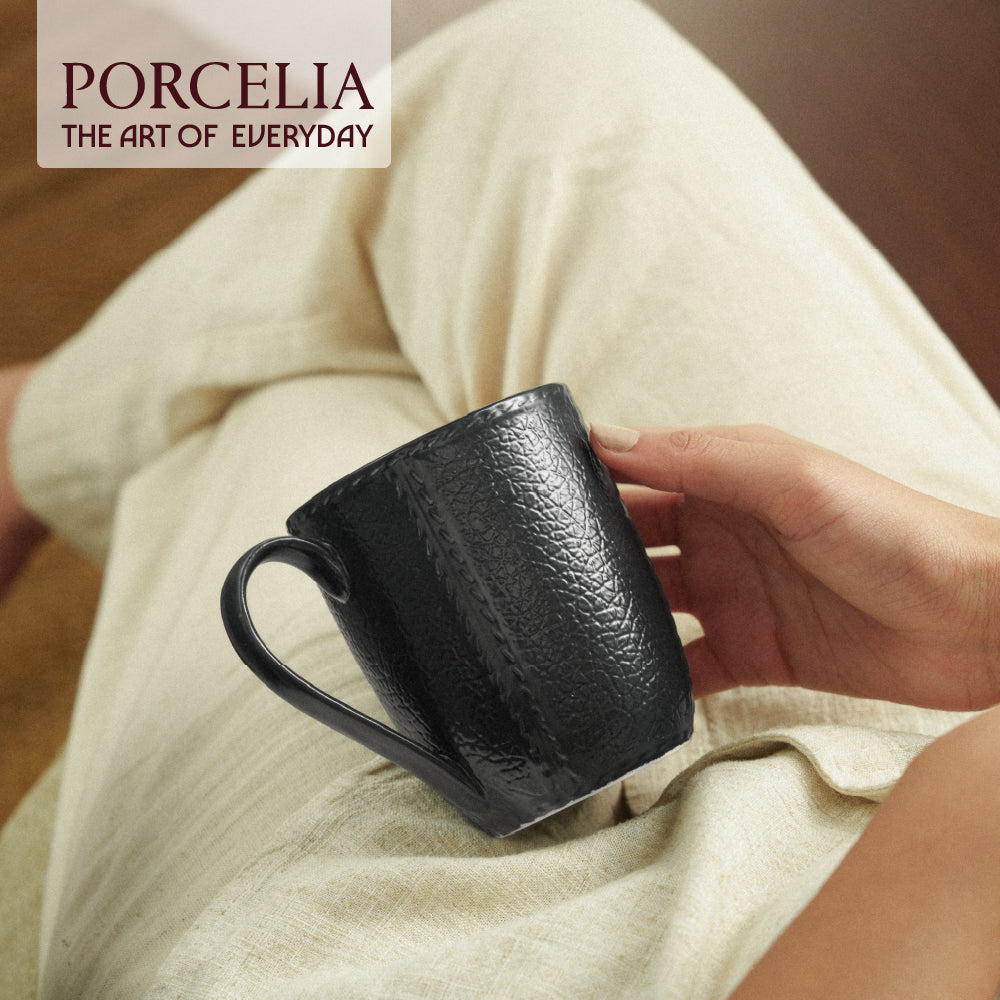 Porcelia Elva Mug, Coal - Set of 2