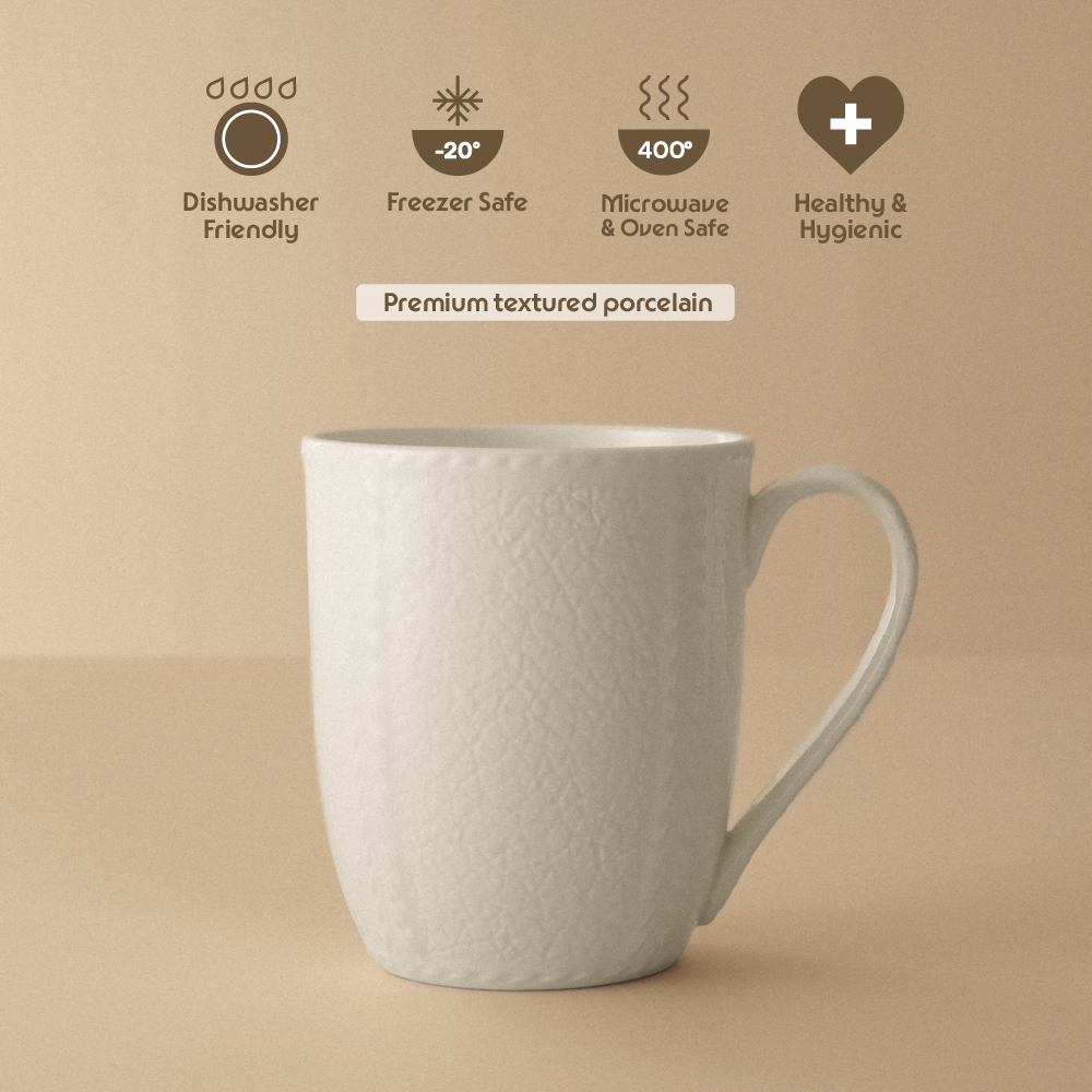 Elva Porcelia Mug, Ivory