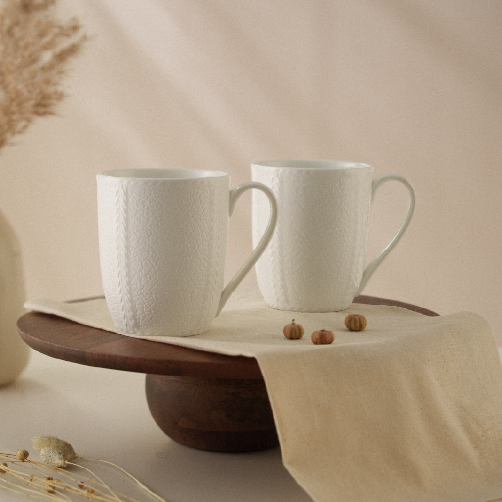 Porcelia Elva Mug, Ivory - Set of 2