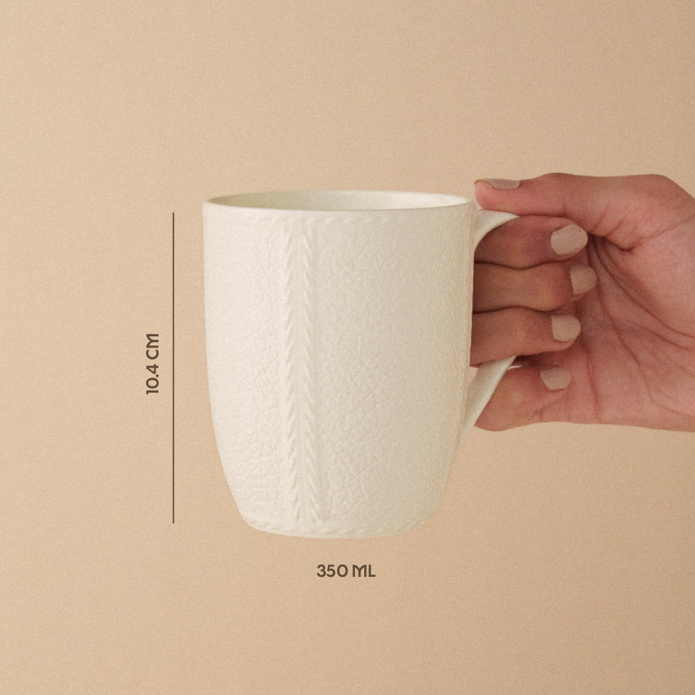 Porcelia Elva Mug, Ivory - Set of 2