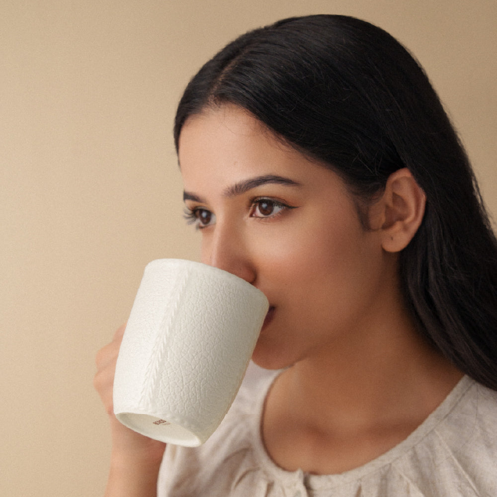 Porcelia Elva Mug, Ivory - Set of 2