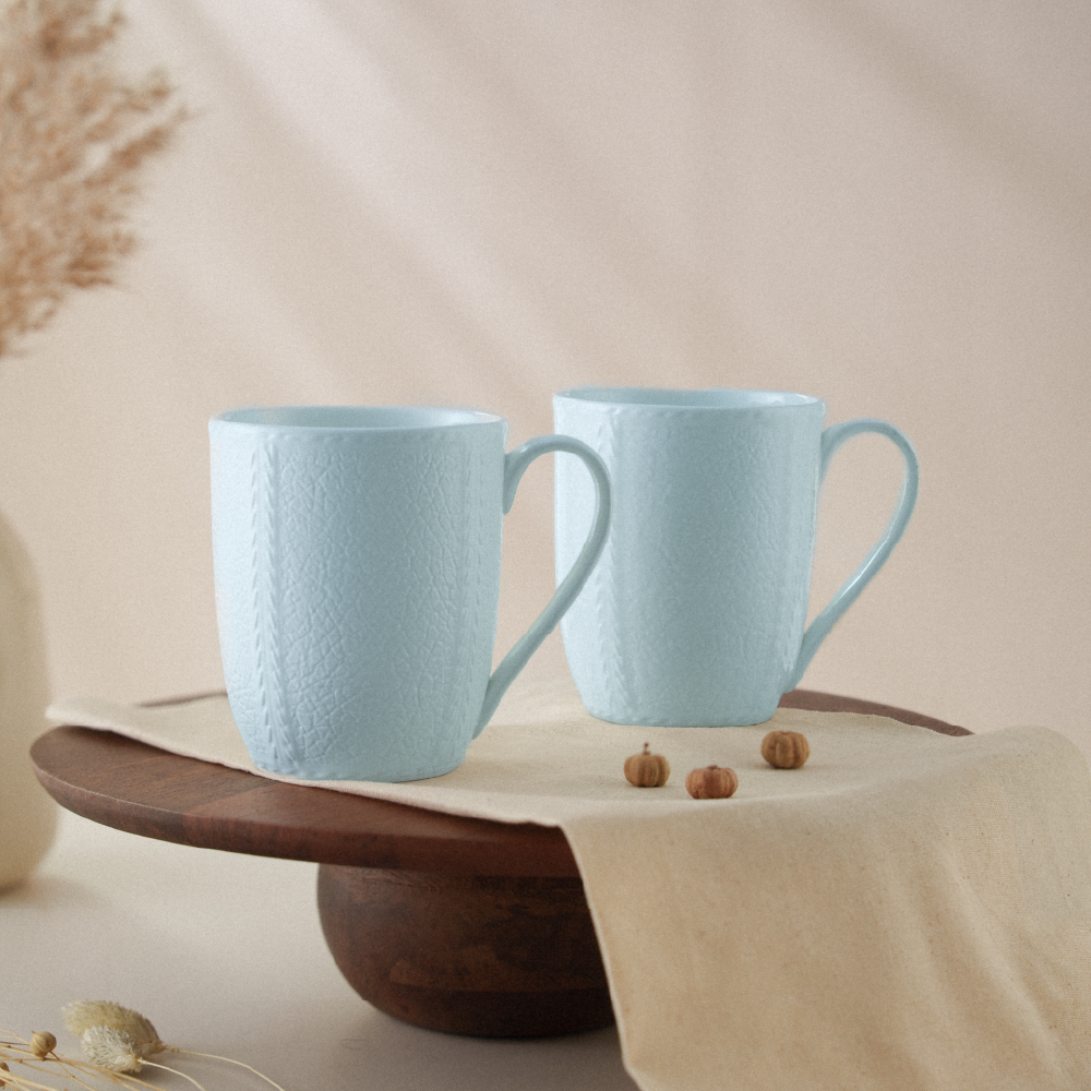 Porcelia Elva Mug, Sky - Set of 2