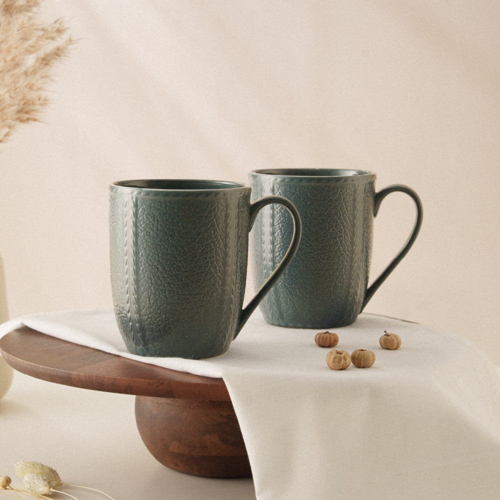 Elva Porcelia Mug Set, Slate