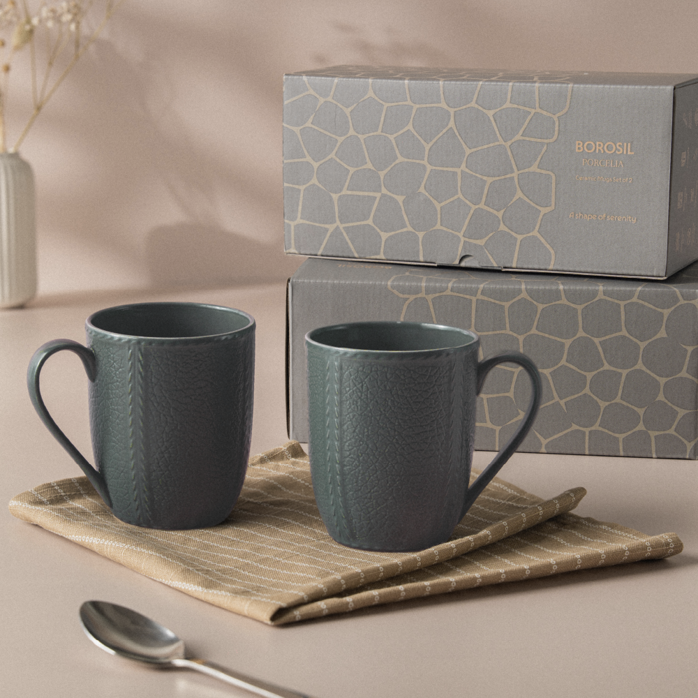 Porcelia Elva Mug, Slate - Set of 2