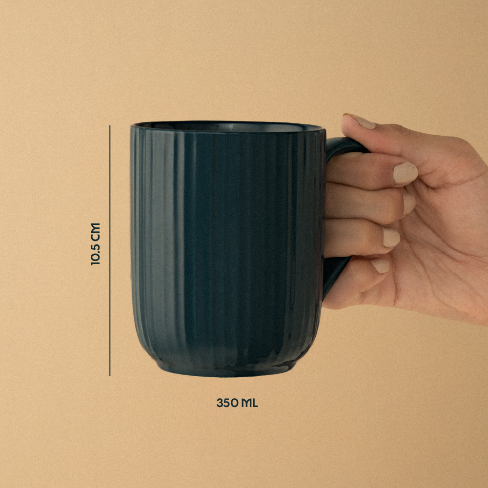 Porcelia Flute Mug, Caspian - Set of 2