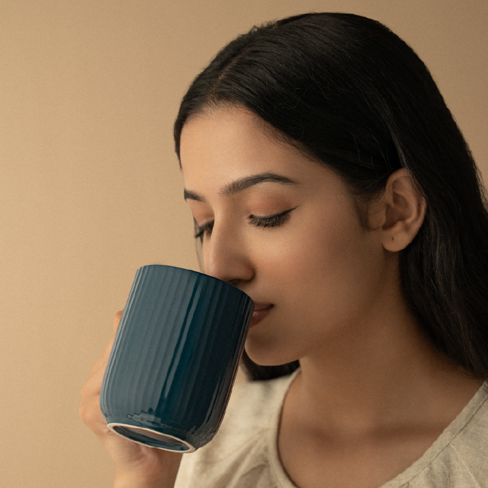 Porcelia Flute Mug, Caspian - Set of 2