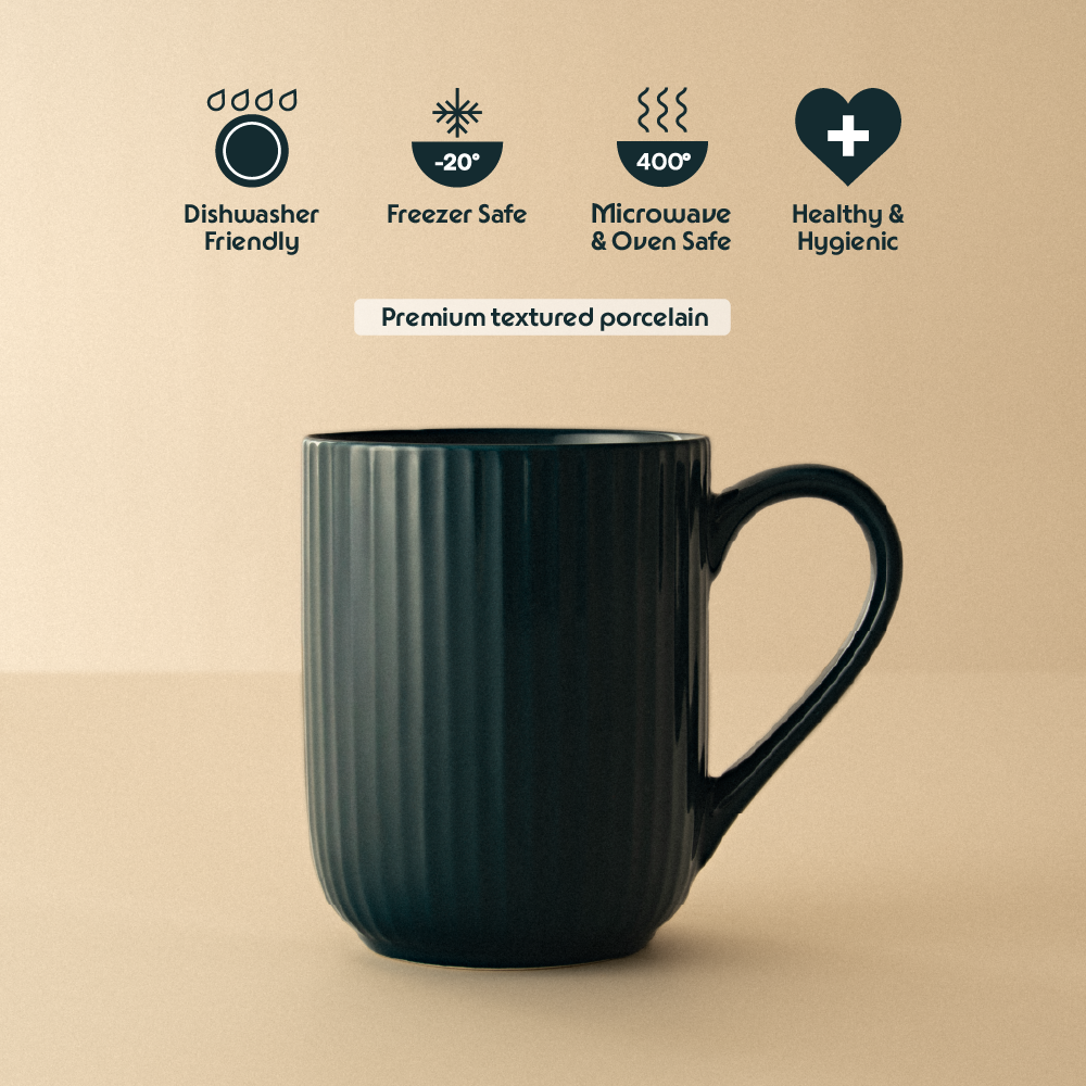 Porcelia Flute Mug, Caspian - Set of 2