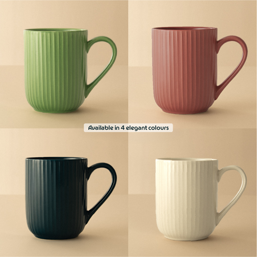 Porcelia Flute Mug, Caspian - Set of 2