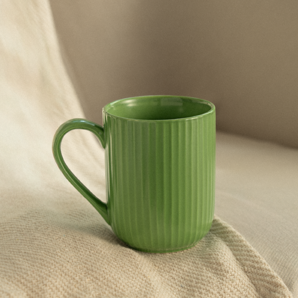 Porcelia Flute Mug, Moss - Set of 2