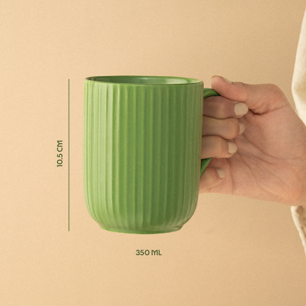 Porcelia Flute Mug, Moss - Set of 2