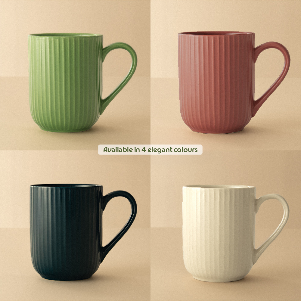 Porcelia Flute Mug, Moss - Set of 2